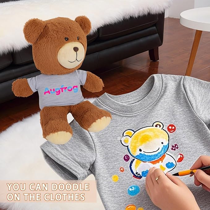 8 - Pack Gray Blank T - Shirts for 17 - 18 Inch Bears | Thick DIY Stuffed Animal Canvas Clothes (Gray)