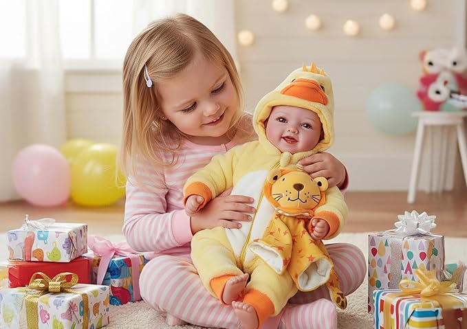 BABESIDE Lightweight Baby Doll Set – 15" Realistic Soft Doll for Girls, Easy to Carry & Hug – Pretend Play & Gift for Toddlers