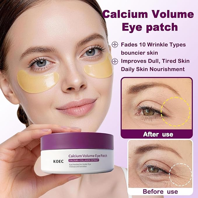 Calcium Volume Multi Balm Stick + Pink Spicule Serum + Eye Patches 60ea,Collagen Elastin Boost & Wrinkle Smoothing Eye Treatment,Skin Condition Improvement Pore Refining Serum,Gentle Skincare Routine