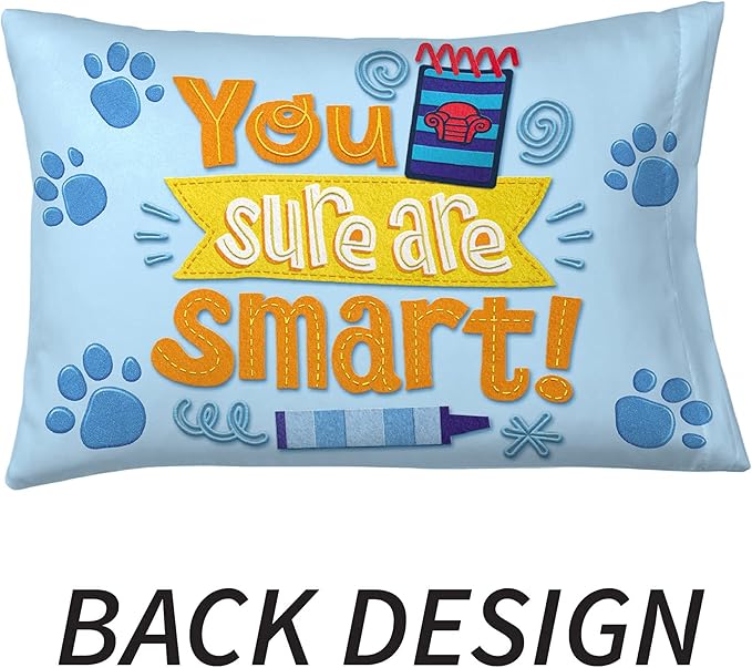 Franco Kids Bedding Super Soft Microfiber Reversible Pillowcase, 20 in x 30 in, Blues Clues