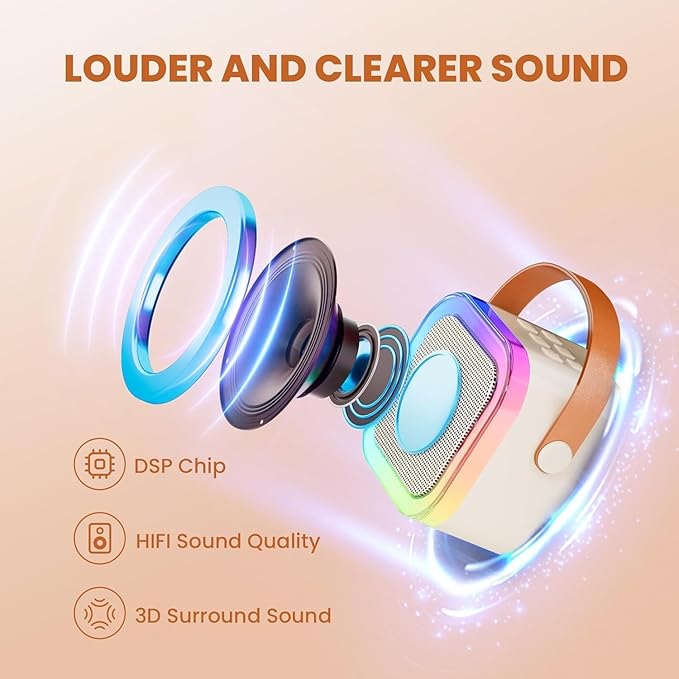Karaoke Machine for Kids, 2026 TOP Toys Birthday Gifts Ideas for Girls Ages 4, 5, 6, 7, 8, 9, 10, 12+ Years Old, Portable Mini MP3 Player with 2 Wireless Mics for Party
