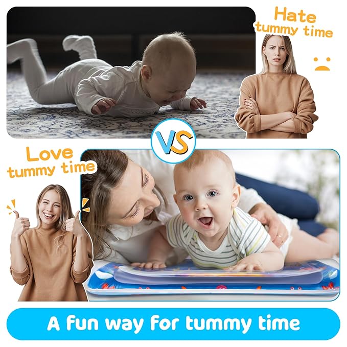 Tummy Time Water Mat丨Inflatable Tummy Time Water Play Mat for Babies, Infants and Toddlers 3 to 12 Months Promote Development Toys Baby Gifts