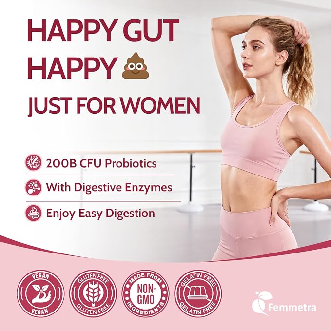 Debloat Gummies- Prebiotic and Probiotic for Women, 60 Count | 200 Billion CFU, 18-in-1 digestive & gut health gummies, daily vaginal & urinary support, sugar-free cranberry flavor
