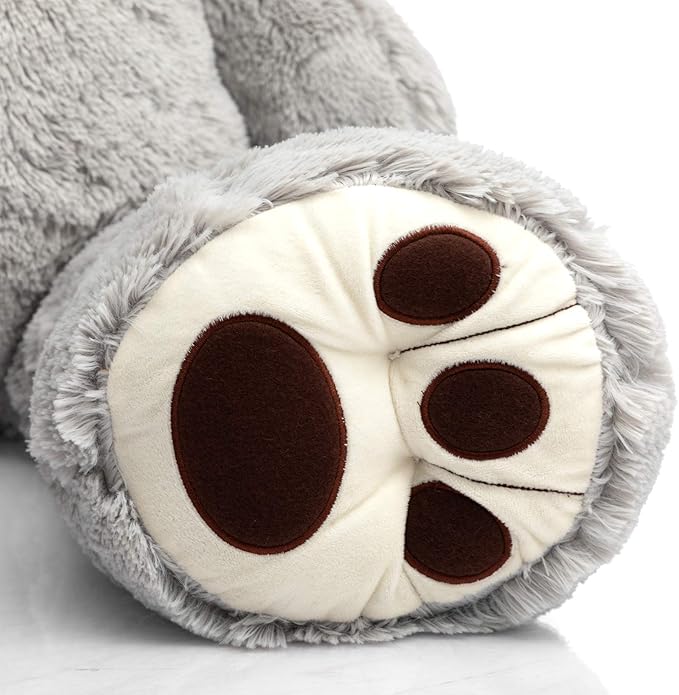 HollyHOME Teddy Bear Stuffed Animal Plush Giant Teddy Bears with Footprints Big Bear 36 inch Gray