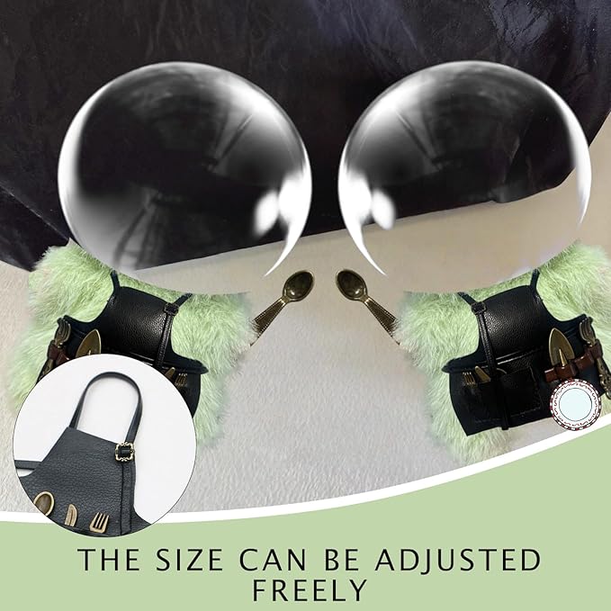 Apron Work Clothes for 17cm Doll(No Dolls)，Kitchenware Series, a Total of 6 Accessories, Leather Bibs with Adjustable Length, for Food Collectors，Suitable 3.94-6.7inch(10-17cm) for Dolls