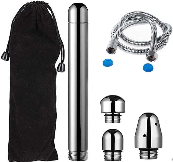 Shower Anal Douche Enema Kit, Attaches to Tap/Bathtub/Shower,Unisex Faucet Enema with 3 Nozzles for Douching, Colon Nozzle Cleaner System with 59 inch Shower Hose for Easy Use