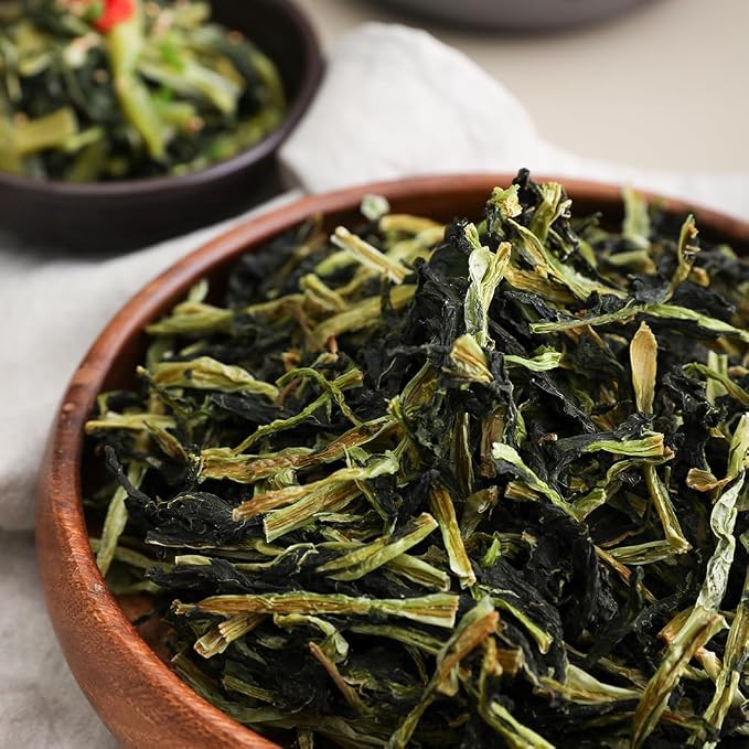 Pyeongchang Dried Easy Cook Radish Leaves 2.82oz. 간편시래기 Korean Dried Siraegi Namul, Dried Vegetables, Nutritious Korean Food