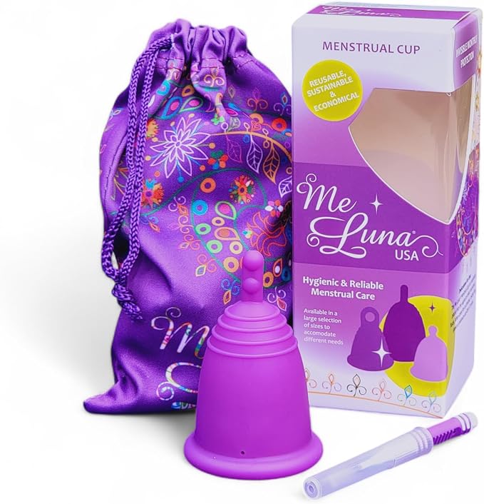 Most Customizable Menstrual Cup with Stem Handle | MeLuna Me Luna | Firm Period Cup Reusable Cup for Athletes | Tampon Pad Alternative | Sport