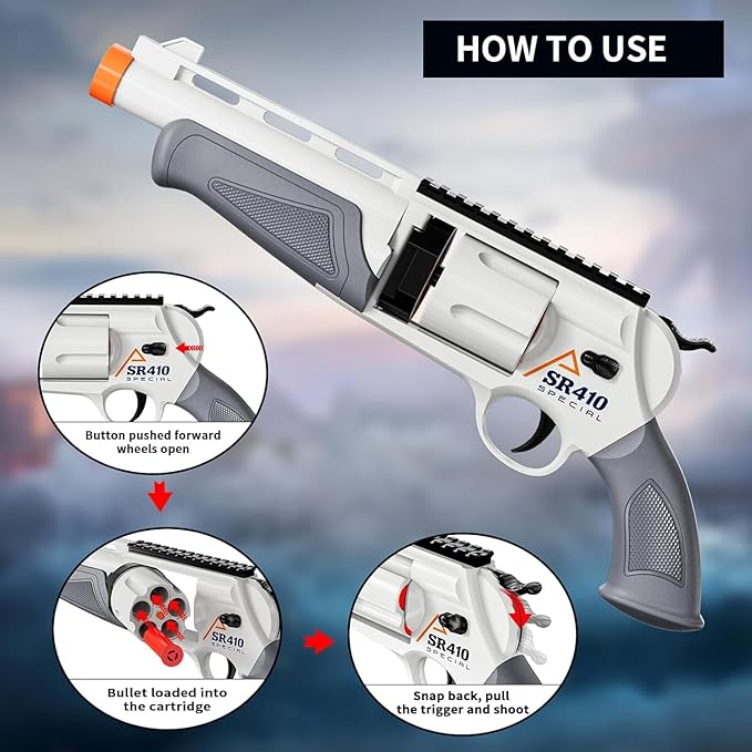 Soft Bullet Shotgun Toy Gun - Foam Blaster Dart Sniper Rifle with Scope Boys Halloween Xmas Birthday Kids Age 8-12 Year Old Fake Pistol Young Revolver Cap Guns Outdoor Children Play CS