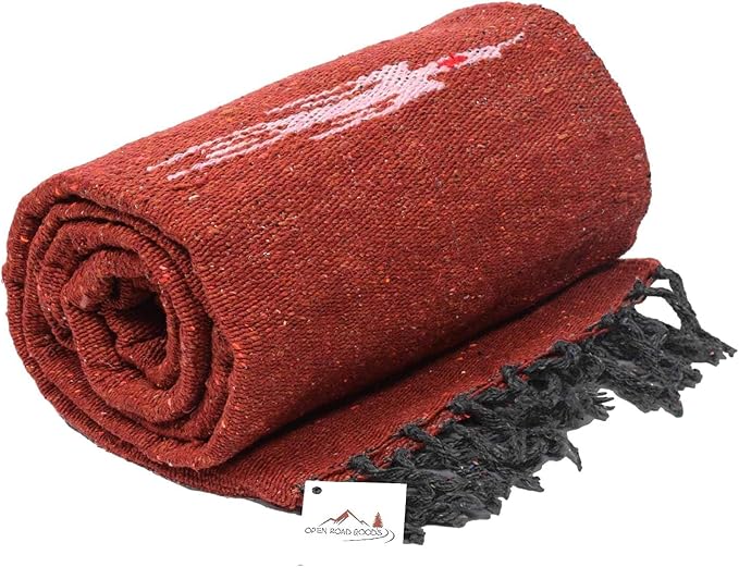 Open Road Goods Mexican Thunderbird Yoga Blanket, Handwoven Throw for Yoga, Meditation, and Home Décor – Versatile Blanket for Beach, Picnic, Camping, or Outdoor Use