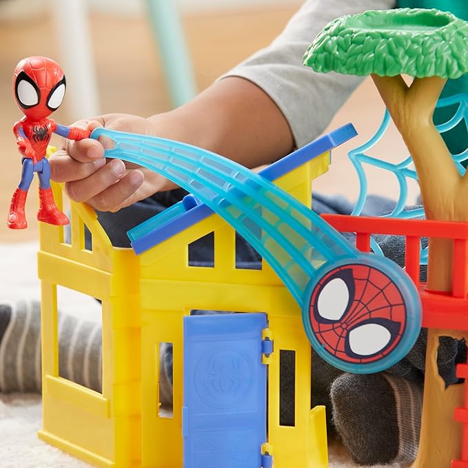 Spidey and his Amazing Friends Spidey Playground Playset, Includes 4-Inch Action Figure, Marvel Super Hero Toys for Kids 3 and Up