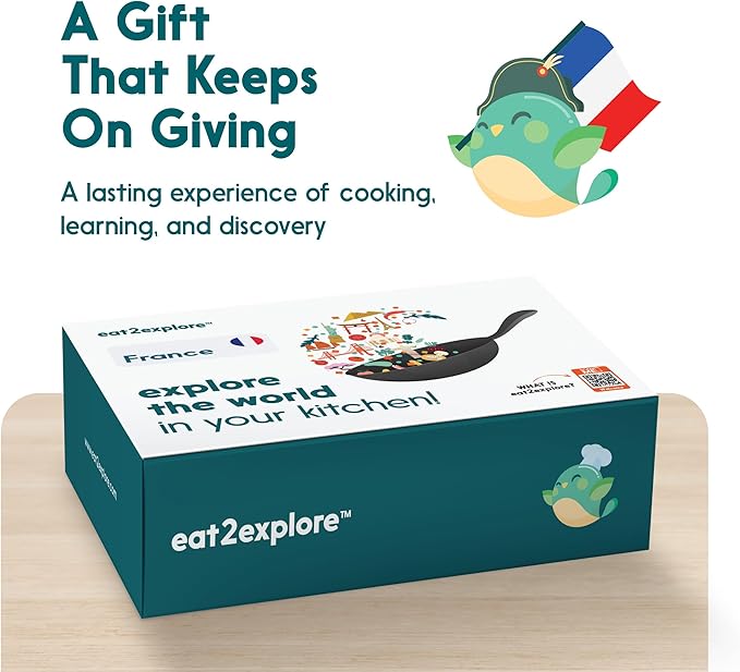 Cooking Kits for Kids - Interactive & Educational Set with 3 Recipe Cards, Key Ingredients & Cooking Tools - Ideal Idea for Kids who Love to Create Meals (France Edition)
