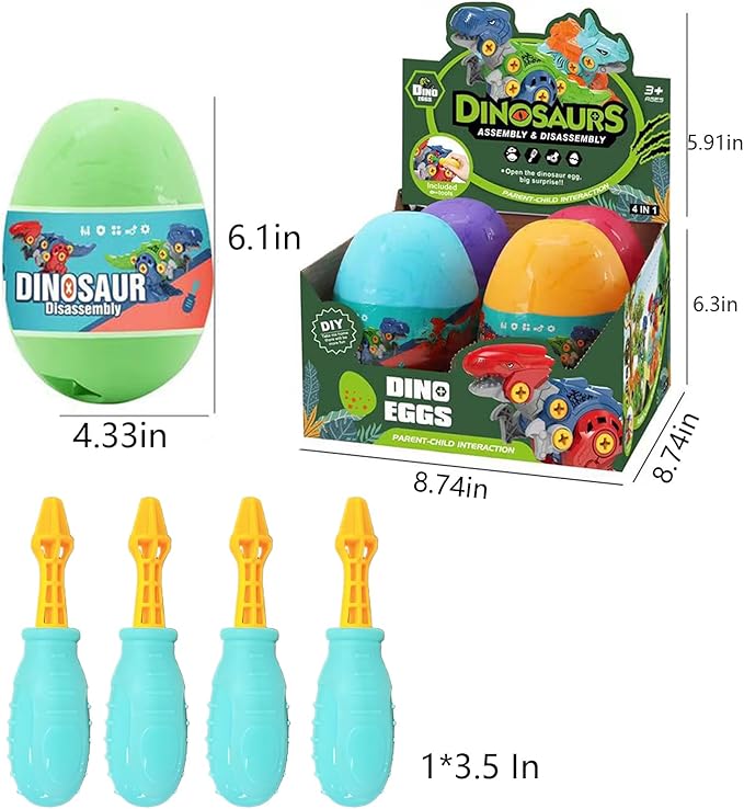 Take Apart Dinosaur Toys, Dinosaur Toys for Boy Girl STEM Construction Assembly Toy, Ideal for Christmas Birthday Gifts Easter Basket Stuffers Fillers