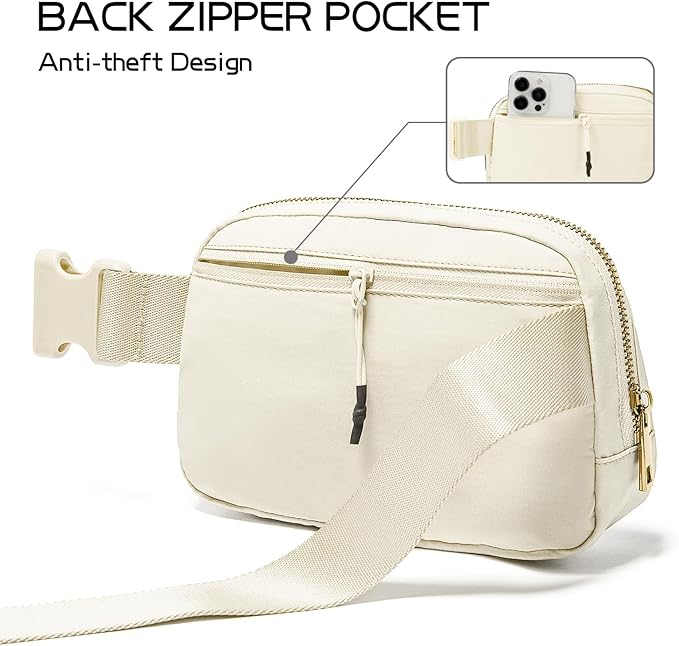 Gitus Personalized Gifts Birthday Gifts for Girls Fanny Pack Cross Body Bags with Initial Letter Preppy Stuff Gifts for Her Girlfriend Wife Sister Friends Mom (Ivory-J)
