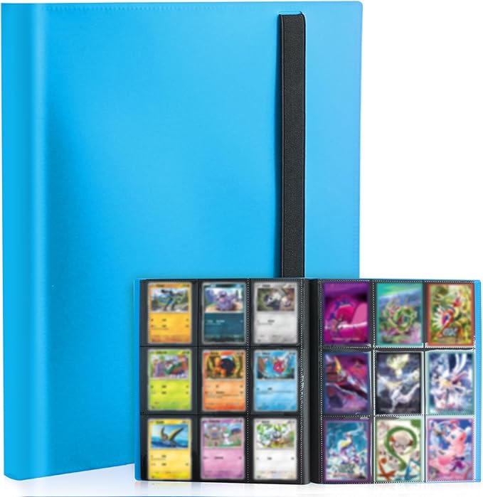 Card Binder 9-Pockets,Trading Card Binder,20 Pages, 360 Card Capacity Collection Binder, Card Folder for MTG, TCG, Game Cards & Sports Cards (Sky blue)