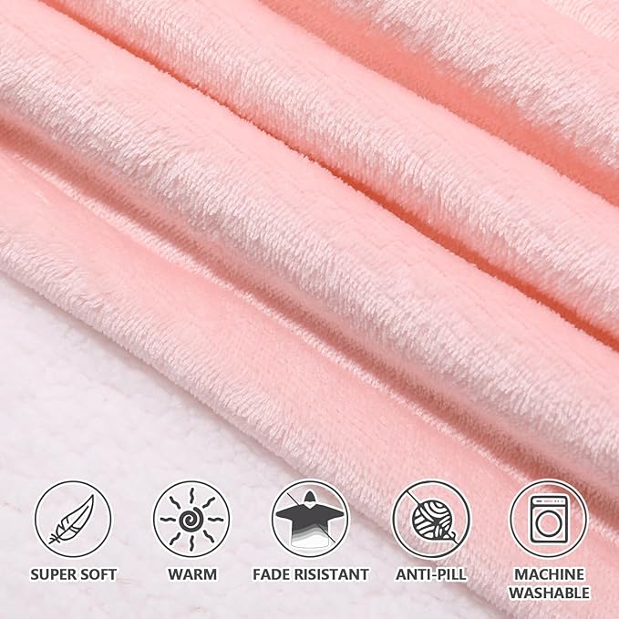 Krifey Wearable Blanket Hoodie, Oversized Sherpa Fleece Sweatshirt with Giant Pocket, Birthday Gifts for Women, Mom, Sister, Blush Quartz