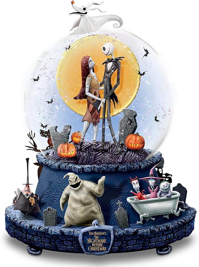 The Bradford Exchange The Nightmare Before Christmas Musical Glitter Globe with Rotating Base