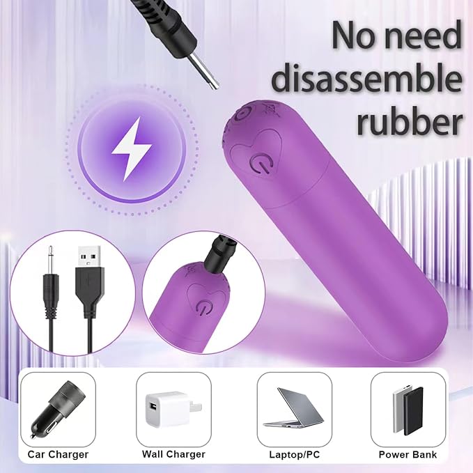 Mini Handheld Electric Back Massager Waterproof Quite Massager, Portable Massager for Back Neck Shoulder Body,Purple