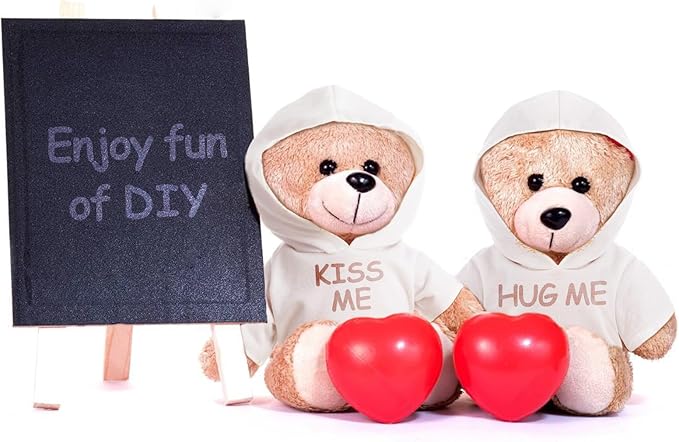 4 Pcs Stuffed Bear Clothes Tshirts for Sublimation Classic Hoodie for Stuffed Animal Designed for 14-18 Inch Plush Bears Dolls.
