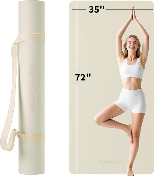 Extra Large Yoga Mat – 72"x48" or 78"x57", 1/4"–1/2" Thick Mat for Women & Men, TPE Non-Slip Pilates Mat for Home Gym, Yoga, Stretching, Meditation