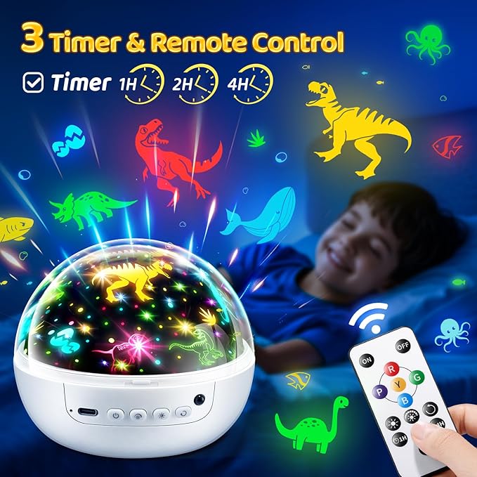Baby Sensory Toys for Autism | 3HD Films & 31 Colors & 360° Rotate & 3 Brightness Baby Gifts for Boys Toys for 1 Year Old Boys Sensory Light Girl Gifts