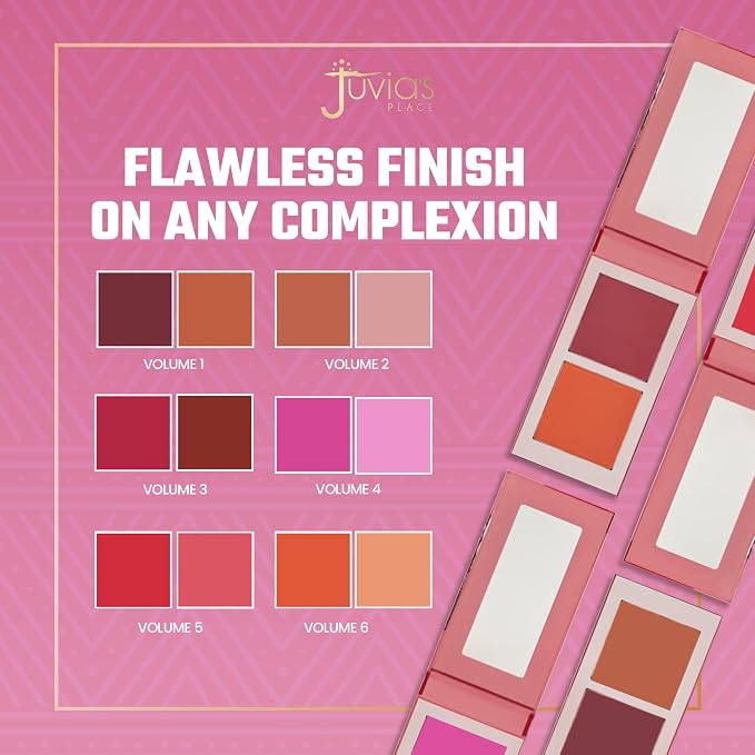 Juvia's Place Duo Blush Volume 5 - Matte Powder Blush for Cheeks Makeup | Highly Pigmented, Two Tone Make Up Powder Blush with Buildable Color for Natural or Bold Looks