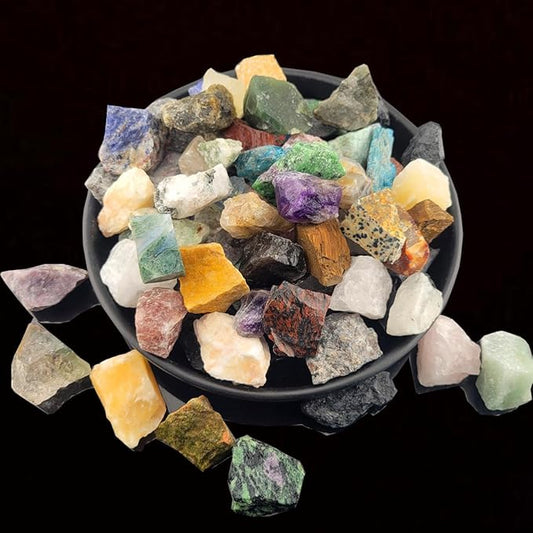 5.4lb Bulk Natural Rocks for Tumbling,Rocks Minerals Collections Raw Crystals Rough Stones for Polishing Gemstones Crystals and Healing Stones for Wicca Reiki (110-130pcs)