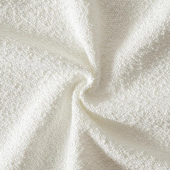 MIULEE 22x22 Decorative Euro Sham Boucle Couch Pillow Covers White | Set of 2 Textured Neutral Throw Pillow Covers, Accent Solid Pillowcases, Sofa Living Room Home Decor