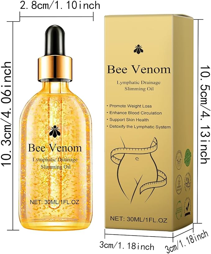 Bee Venom Body Firming Oil – Nourishing Massage Oil for Toning, Shaping, Sculpting Skin, Moisturizing Firming Oil for Belly, Arms, Legs, Women’s Body Care