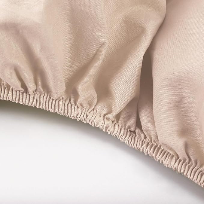 NHNHN Fitted Sheet-Deep Pockets-Soft Microfiber-Easy Care-Shrinkage and Fade Resistant-Fitted Sheets Twin Size for Girl Woman Teens Kids-Only 1 Fitted Sheet Twin Beige