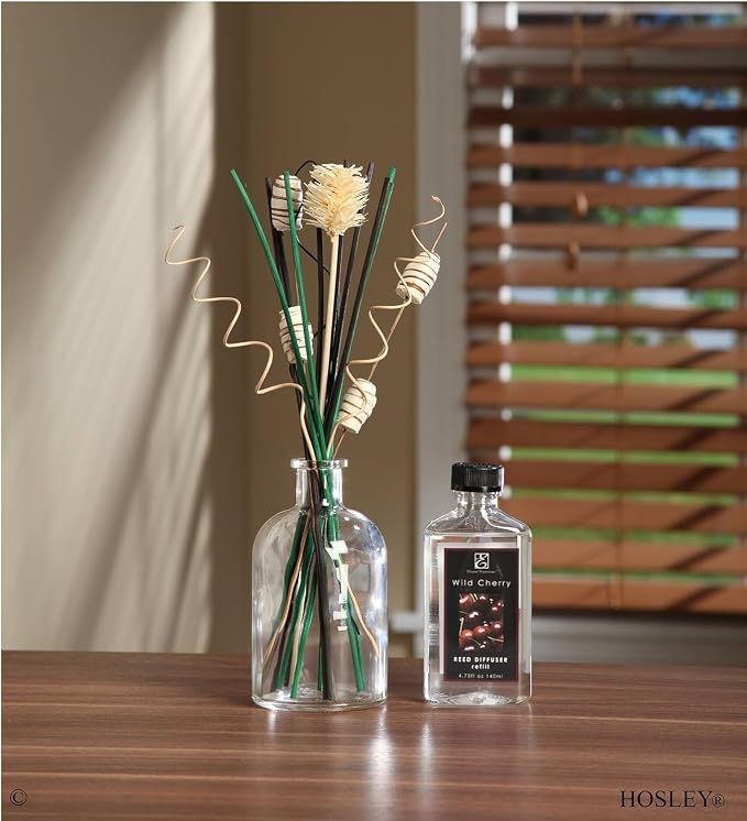 Hosley Wild Cherry Reed Diffuser Refill Oil Set of 3 (140 ml Each), Long-Lasting Home Fragrance Oil for Aromatherapy, Living Room, Bathroom & Office Décor