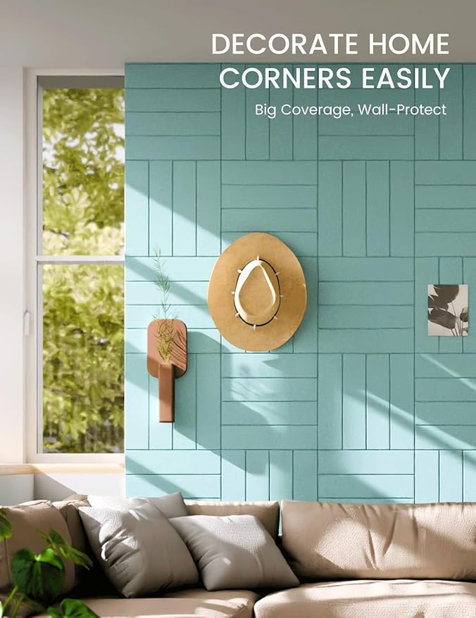 Fluxynara Felt Bulletin Board & Cork Board Alternative, Aqua Blue | 48" x 36" Pin board, Removable Adhesive Tabs, Easy Install Without Wall Damage, For Home Office Decor