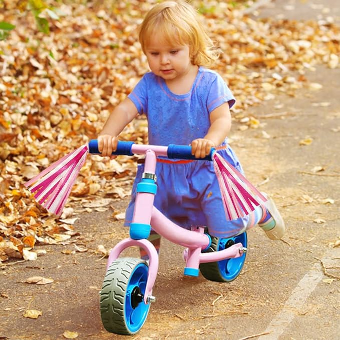 1Pair Kids Bike Handlebar Streamers, Children Scooter Handlebar Colorful Tassel Ribbon Bicycle Grips Baby Carrier Accessories
