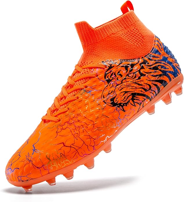 Soccer Cleats Boys Youth Training Football Cleats Athletic Outdoor Girls Soccer Shoes High-top Kids Football Shoes for Little/Big Kid