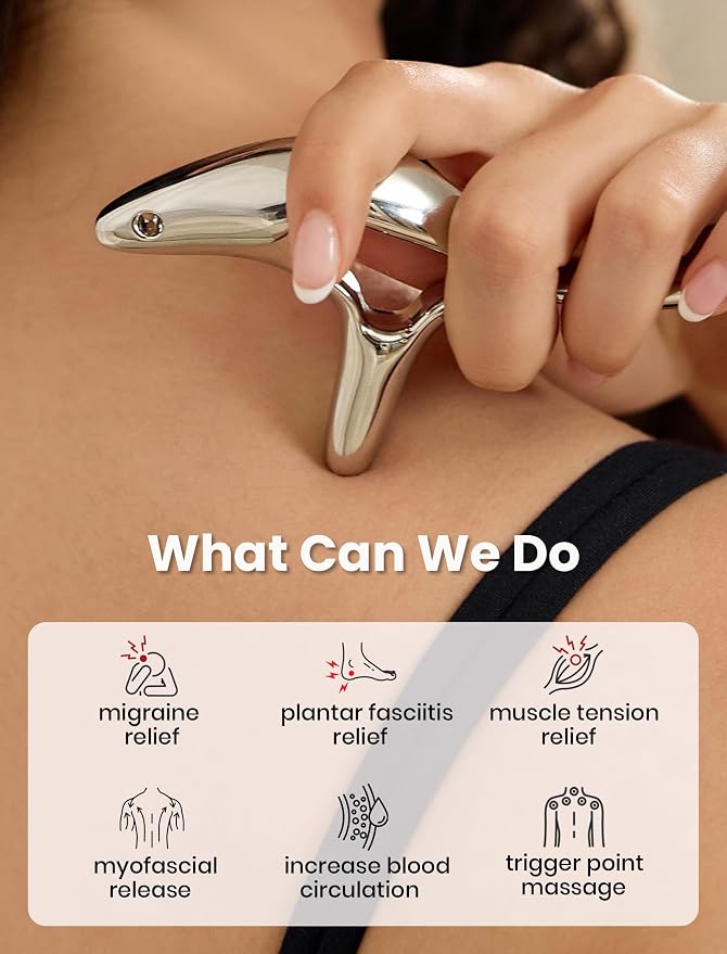 lifechill Trigger Point Massage Tool for Pain Relief Deep Tissue & Gua Sha, HSA Fascia Release Tools for Full Body, FSA Eligible Items Muscle Scraper Acupressure Tool TMJ Relief, Thumb Saver Neck Foot