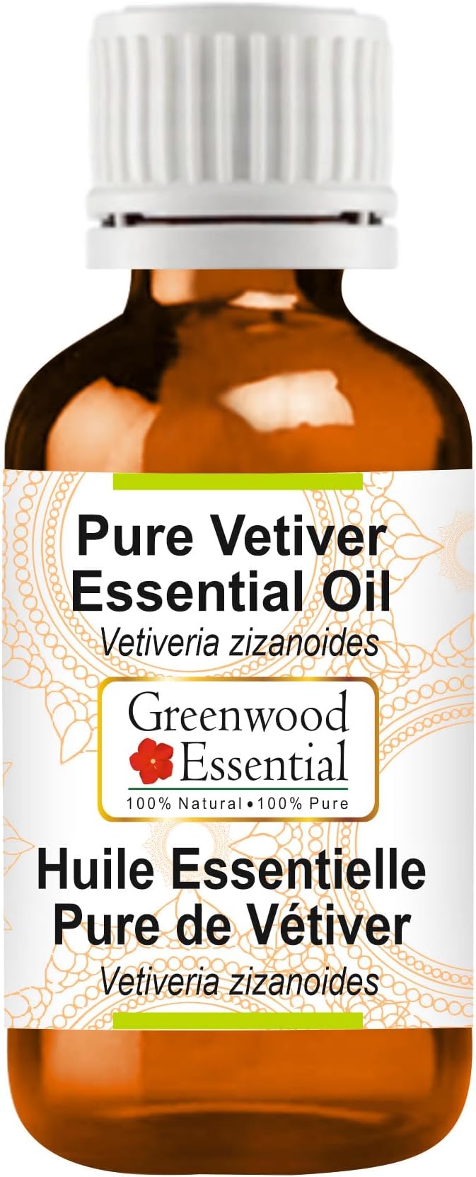 Greenwood Essential Vetiver Essential Oil (Vetiveria zizanoides) Pure | Non-Sticky | Non-Greasy | Lightweight | Men & Women | All Skin Types | Steam Distilled 10ml (0.33 oz)