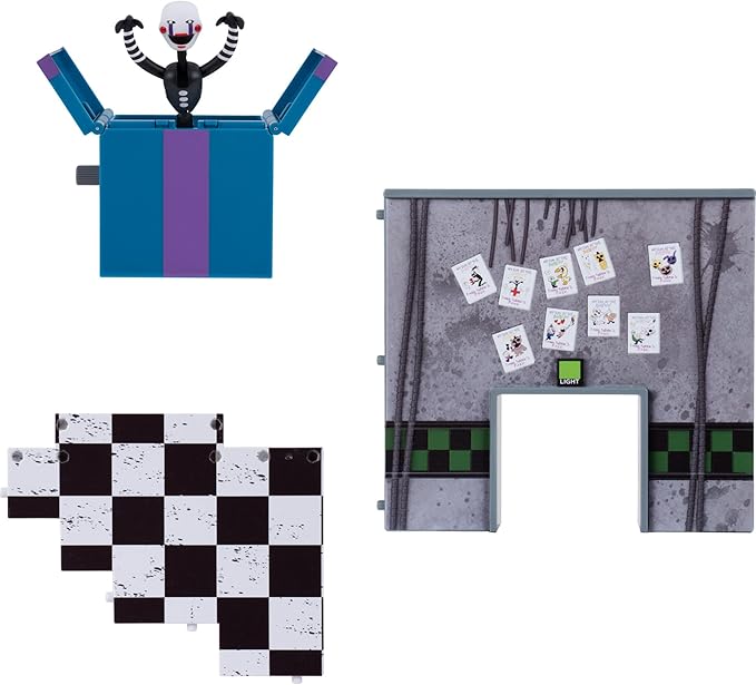 Jazwares Five Nights at Freddy’s Puppet Office Set - 5-Inch Articulated Figure with Jumpscare Feature, Glow-in-The-Dark Eyes, and Optical Diorama