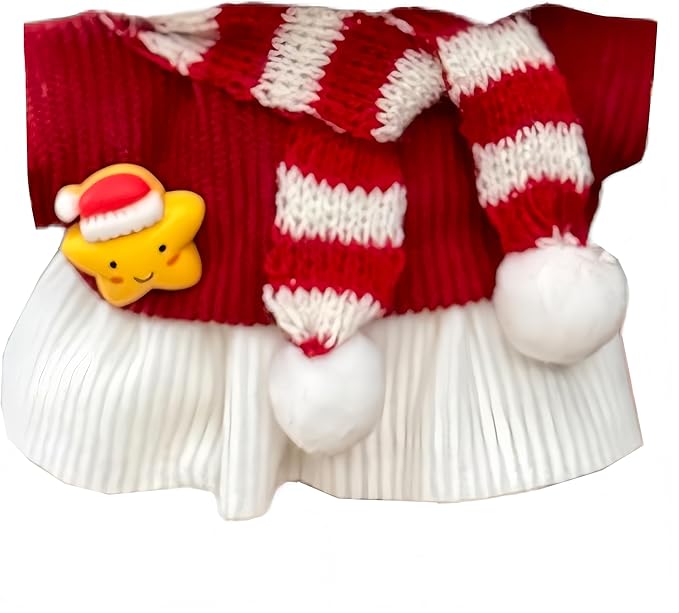 Clothes Set for 17cm Dolls, Christmas Designer Clothes Outfits for Plush Dolls 7 Inch, Xmas Doll Clothing Accessories
