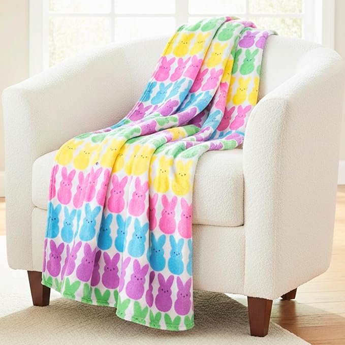 Peeps Fluffy Throw 46 in x 60 in – Soft Plush Lightweight Blanket for Couch, Bed & Travel (100% Officially Licensed Product) by Franco Collectibles