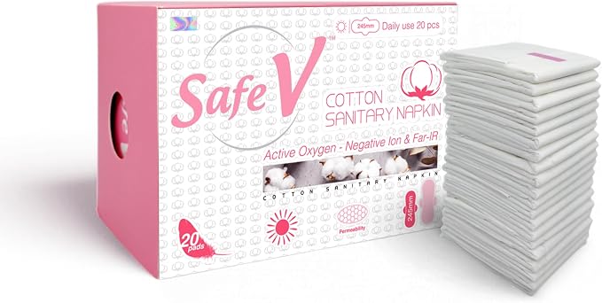 Sanitary Napkins for Women, 20pcs (245mm) - Day Use Ultra Thin Feminine Pads with Wings for Extra Heavy Flow - Breathable, Chlorine-Free, Hypoallergenic Period Pads with Leak-Proof Protection