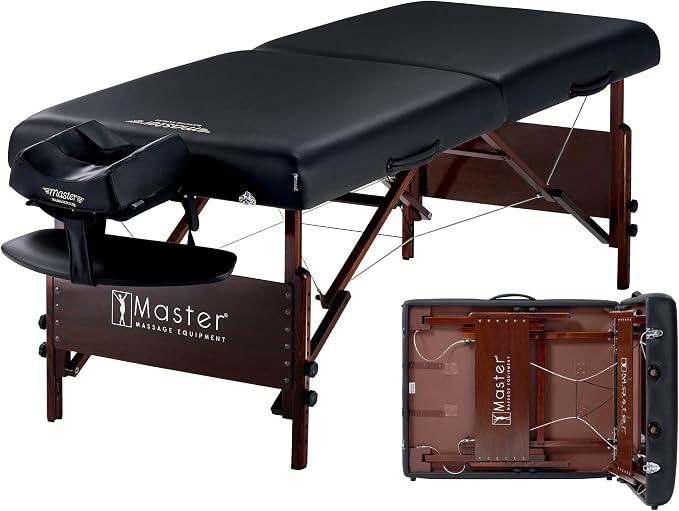 Master Massage 30" Del Ray Pro Portable Massage Table, Adjustable Height, 750 lbs Working Capacity – Professional Lash, Spa & Tattoo Bed