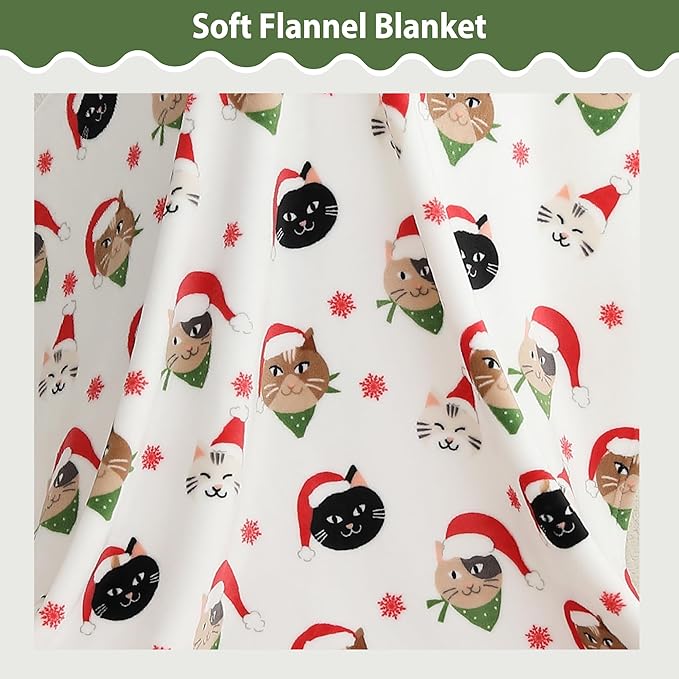 Softan Kids Throw Blanket for Girls & Boys, Warm Soft Toddler Flannel Blankets for Sofa Couch Bed， Cozy Fuzzy Plush Flannel Kids Throw Blanket for Daycare & School - Cat 50x60 inches