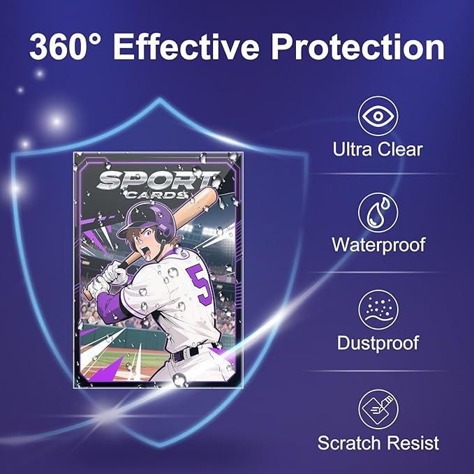 400 Counts Card Sleeves,Clear Penny Sleeves for Trading Cards,Baseball Card Sleeve,Soft Plastic Card Protectors Fit for MTG,TCG,Games,Sports Standard Cards