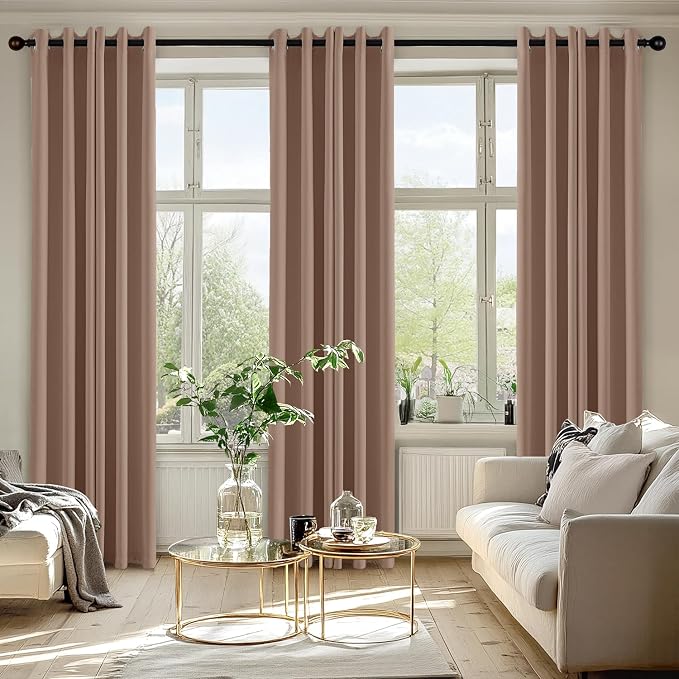MIULEE Blackout Curtains for Bedroom 2 Panels 40 x 84 Inch Long Cappuccino | Thermal Insulated, Living Room Darkening Grommet Drapes, Noise Reducing, Light Blocking Window Treatments