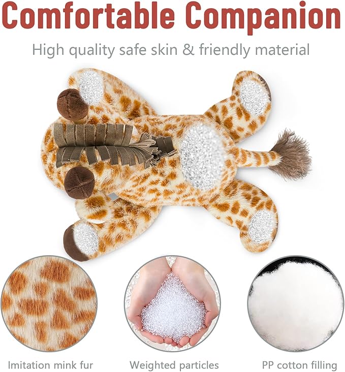 Niuniu Daddy 20" | 3.3 Pound Weighted Giraffe Stuffed Animals for Adults Kids, Giant Weighted Giraffe Plush Toy with Soft Fur, Big Large Fluffy Body Pillow for Large Cute Present Christmas Birthday