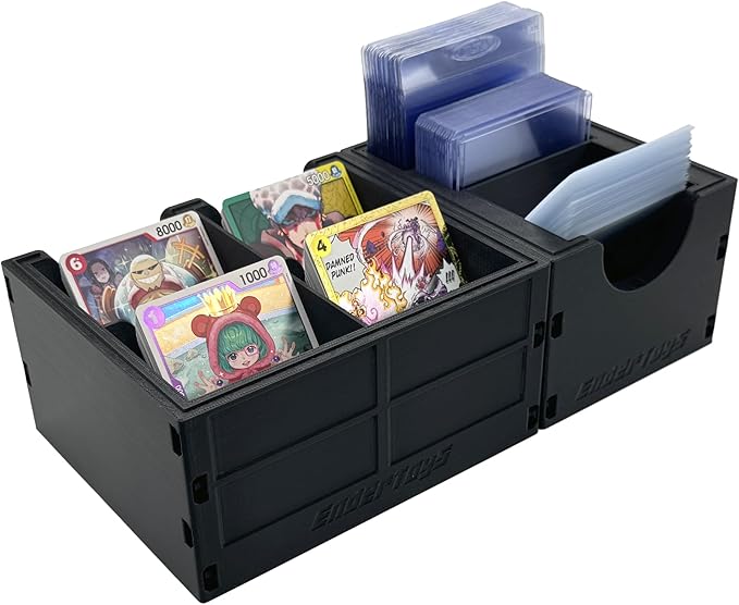 EnderToys TCG Rip Sort and Ship Station Sort Tray and Card Sleeve Slim Caddy - Modular Collectible Trading Card Organization, Storage and Prep System