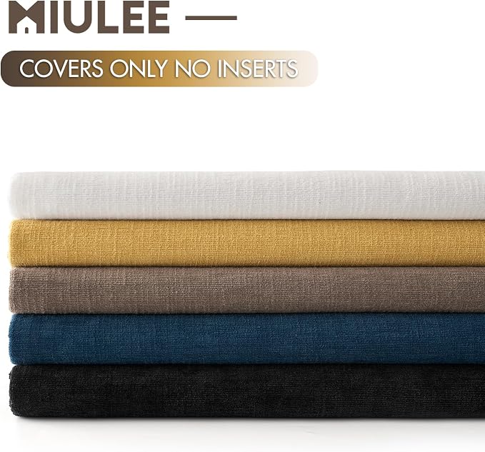 MIULEE White Chenille Couch Throw Pillow Covers, 20x20 | Set of 2, Soft Farmhouse Modern Home Decor, Decorative Pillowcases for Sofa Living Room Bed