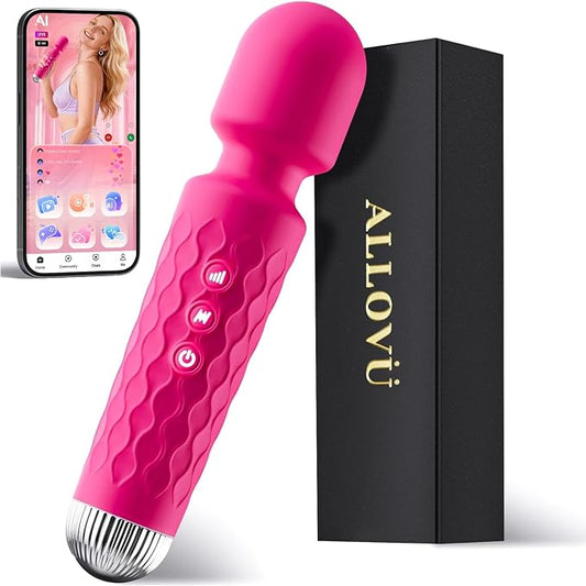 Allovü Vibrator Sex Toys for Women,Vibrating Wand AI Sync Wand Massager, Rechargeable Waterproof Dildos G Spot Stimulator, 10 Vibration Adult Sex Toys for Female Couples