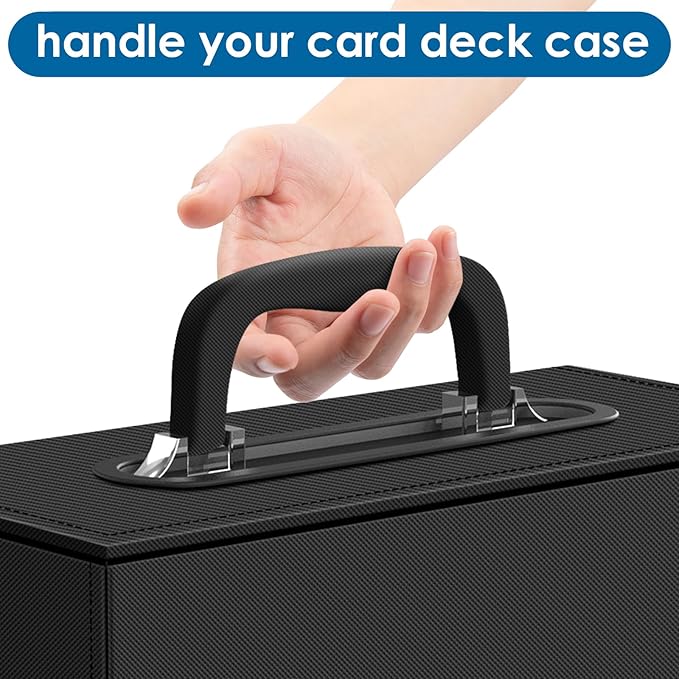 Homthy 110+ Magnetic Card Holder Card Deck Case, Leather Magnetic Closure Commander Card Portable Storage Box Card Holders Fit for Baseball Cards, Sports Cards, MTG, Game Card Standard Cards