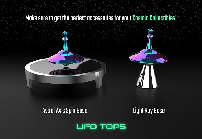 UFO Tops Rendlesham - Metal Spinning Fidget Toy Top - Inspired by The Documented 1980 UFO Sighting in Rendlesham, England - Stainless Steel